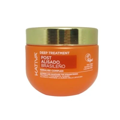 Afbeelding van KATIVA Braziliaanse Deep Treatment Conditioner Voeding en hydratatie Anti kroes effect 300 ml Voedt hydrateert glad haar grondig, waardoor het zachter met een