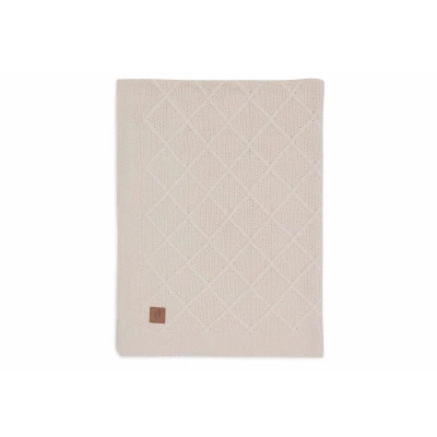 Afbeelding van Jollein Deken Wieg 75x100cm Wiegdeken, Wiegdekentje, Dekentje Baby Check Knit Oatmeal