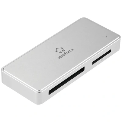 Afbeelding van Renkforce RF PCR 400 Externe geheugenkaartlezer / hub USB C 5Gbps, A Zilver