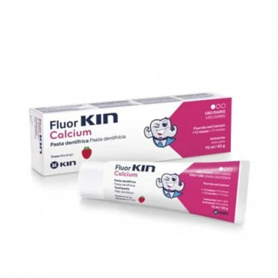 Afbeelding van Tandpasta Kin Fluorkin Calcium 75 ml Aardbei