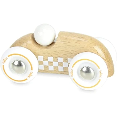 Afbeelding van VILAC Spelletjes en speelgoed raceauto Mini Rally Checkers natuurlijk hout lak beige spel voor kinderen vanaf 12 maanden gemaakt in Frankrijk 2282S