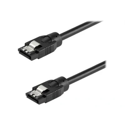 Image de StarTech.com 0.6 m Round SATA Cable Latching Connectors 6Gbs Câble Serial ATA 150/300/600 (R) verrouillé pour 60 cm rond noir