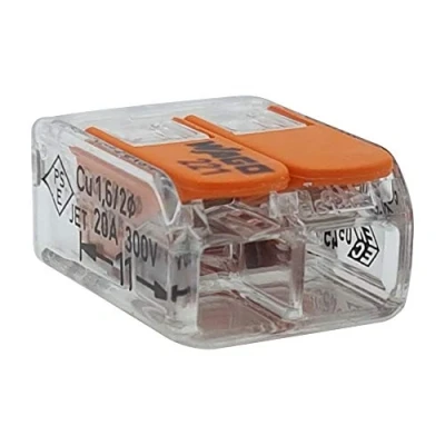 Afbeelding van Wago 50 stuks 2 draads 221 412 verbindingsklemmen met bedieningshendel 0,2 4 mm² klein transparant