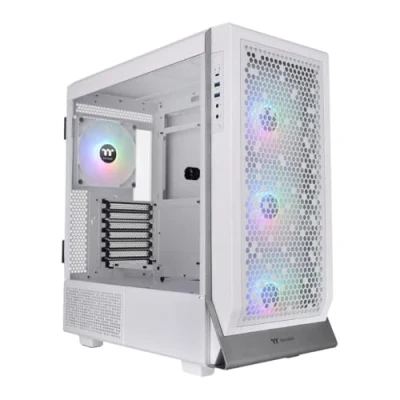 Afbeelding van Thermaltake CA 1X5 00M6WN 00 Midi tower Gaming behuizing Wit 4 voorgeïnstalleerde LED ventilators, Zijvenster