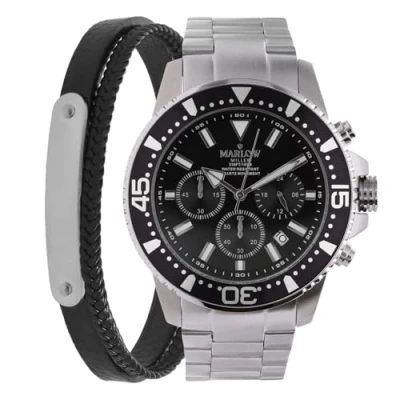 Afbeelding van Lucardi Chronograaf, Heren, Maat: One Size, Silver