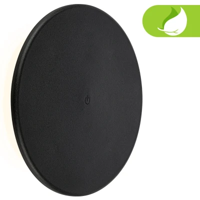 Afbeelding van Briloner Aurora LED wandlamp Accu 3806015 Touch Verwisselbare batterij en lichtbron Dimbaar Spatwater stofdicht Indirect licht Ø25 x 4 cm Zwart