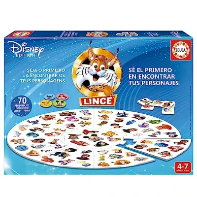 Afbeelding van Educa Lynx Edition 70 Disney Pixar personages het bordspel voor scherpen van zicht, geheugen en reflecties terwijl je plezier hebt met familie vrienden Bordspellen vanaf 4 jaar (19690)