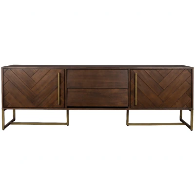 Afbeelding van Class dressoir laag MDF 45x180x60 cm bruin/goud