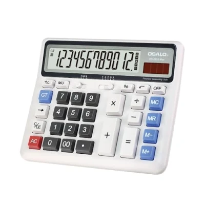 Afbeelding van Bureaurekenmachine, boekhouding, rekenmachine, extra groot lcd display, grote elektronische zonneknop, 12 cijfers (OS 2135 Pro)