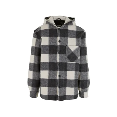 Afbeelding van Urban Classics BIG Check Jacket WITH HOOD Winterjas, Heren, Maat: 3XL, Whitesand black