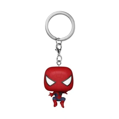 Afbeelding van Funko Pop! Sleutelhanger: Spiderman No Way Home 2021 Spider Man Leaping SM2 Vinyl minifiguur om te verzamelen fancy sleutelhanger kerstcadeau cadeau idee officiële producten,, Veelkleurig,
