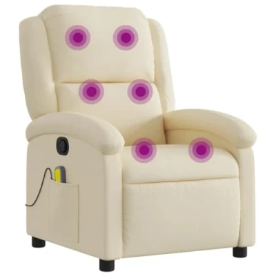 Afbeelding van vidaXL Massagestoel kantelbaar Crème Stof