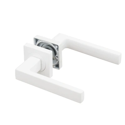 Afbeelding van Ostiumhome® Deurbeslag Deurklink Wit vierkante rozet 145 mm Arezzo