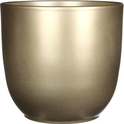 Afbeelding van Mica Decorations Tusca Bloempot Rond H20 x Ø22 cm Keramiek Goud