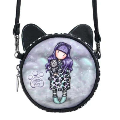 Afbeelding van Schoudertas Gorjuss Smitten kitten Zwart Wit (13,5 x 5,5 13,5 cm)