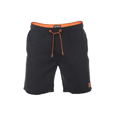 Afbeelding van riverso RIVDavid zwembroek voor heren, korte broek, zomer, sportshorts, tunneltrekkoord, 100% polyester, zwart, blauw, rood, groen, oranje, S, M, L, XL, XXL, 3XL, 4XL, 5XL, zwart/oranje., 4XL