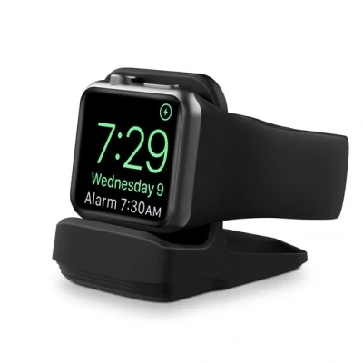 Afbeelding van Siliconen Apple Watch houder Zwart Geschikt voor alle series