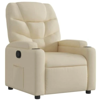Image de vidaXL Fauteuil inclinable Crème Tissu340180