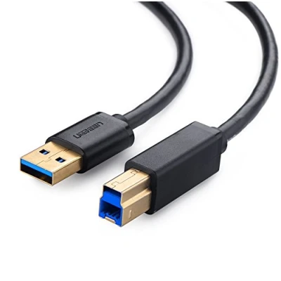 Afbeelding van 2M USB 3.0 A M naar B Cable Gold Plated zwart UG007