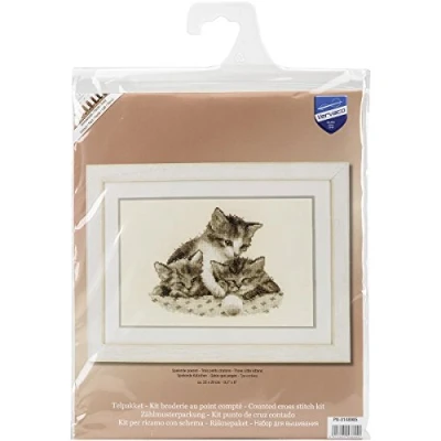 Afbeelding van Vervaco borduurpakket Spelende poezen 0148985
