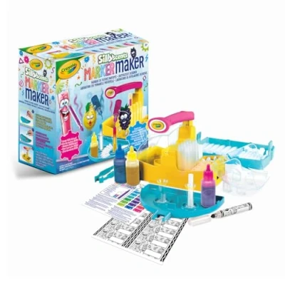 Afbeelding van CRAYOLA Markermaker Silly Scents, laboratorium voor neongeurmarkers, maak je eigen geurmarkers, creatieve activiteit en cadeau kinderen vanaf 6 jaar, internationale versie, 25 5969