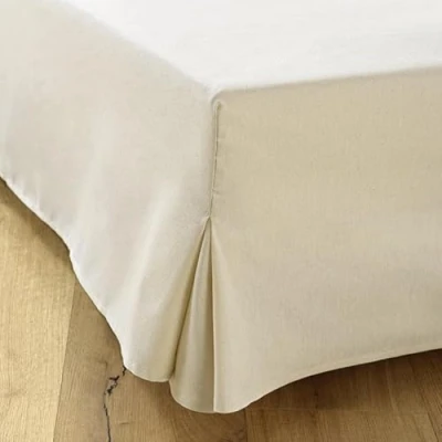 Afbeelding van Bedrok, matrasbodembeschermer, overtrek, hoes voor onderbed, matrasbodem Met 4 zijden, hoogte 30 cm Gemaakt in Europa 140 x 200 cm, ecru