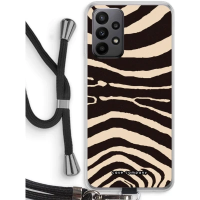Afbeelding van Case Company® hoesje met Koord geschikt voor Samsung Galaxy A23 Arizona Zebra Telefoonhoesje Zwart Bescherming aan alle Kanten en Over de Schermrand