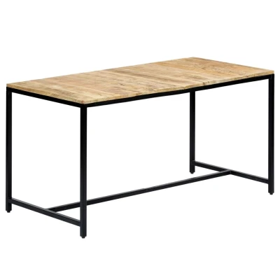 Afbeelding van Eettafel 140x70x75 cm massief ruw mangohout