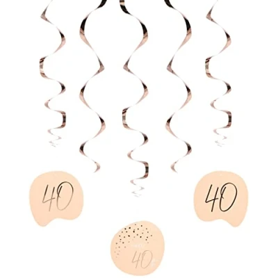 Afbeelding van Folat Hangdecoratie Elegant Lush Blush 40 Jaar 5 stuks