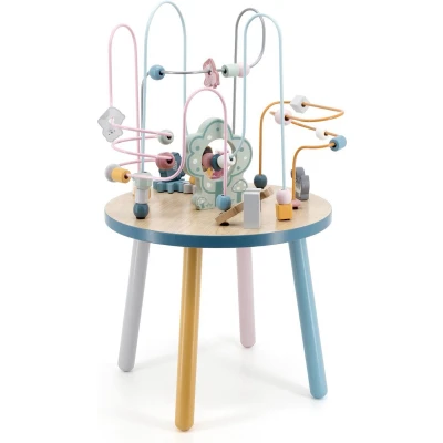 Afbeelding van PolarB Houten Speelgoed Tafel met Kralen