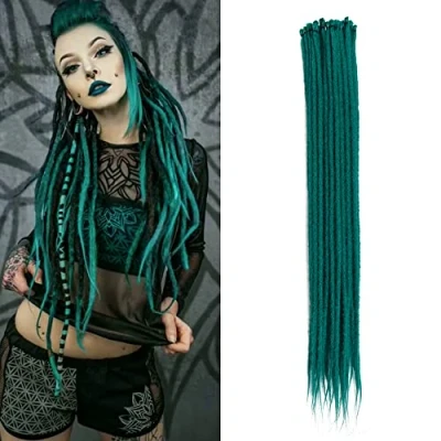 Afbeelding van Fijne synthetische haarextensies, 0,6 cm, lang, handgemaakt, 20 strengen, gehaakte zachte hiphop stijl, BD#