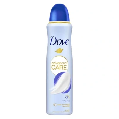 Afbeelding van Dove Advanced Care Talc deodorant Spray met hydraterende en delicate formule op de huid, zonder alcohol, droge huid tot 72 uur, voor mannen vrouwen, 150 ml