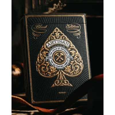Afbeelding van Pokerkaarten Artisan Black Premium Bicycle