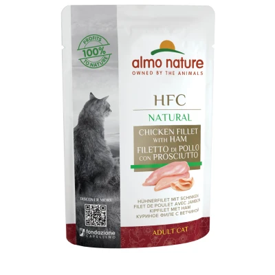 Afbeelding van Almo Nature Cat Natural Pouch 55 g Kattenvoer Kipfilet&amp;Ham
