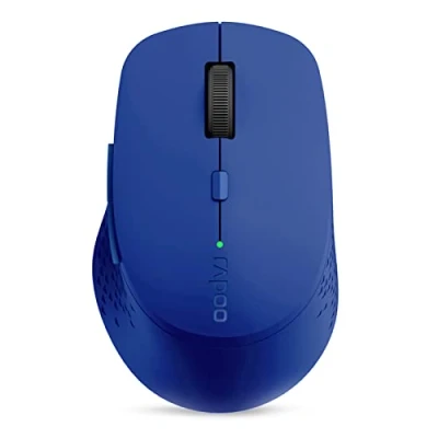 Afbeelding van Rapoo Draadloze optische muis, 2,4 GHz/BT 3.0/BT 4.0 &quot;M300&quot; (Bluetooth, computermuis, design, met toetsen en scrollwiel), blauw