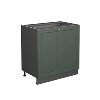 Afbeelding van Vicco Wastafelkast Fame Line, Groen Goud Landhuis/Grijs, 80 cm met legplank, zonder werkblad