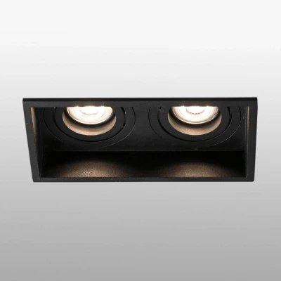 Afbeelding van Inbouwlamp Hyde, 2 lamps draaibaar in zwart