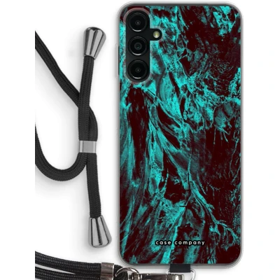 Afbeelding van Case Company® hoesje met Koord geschikt voor Samsung Galaxy A14 Ice Age Telefoonhoesje Zwart Bescherming aan alle Kanten en Over de Schermrand