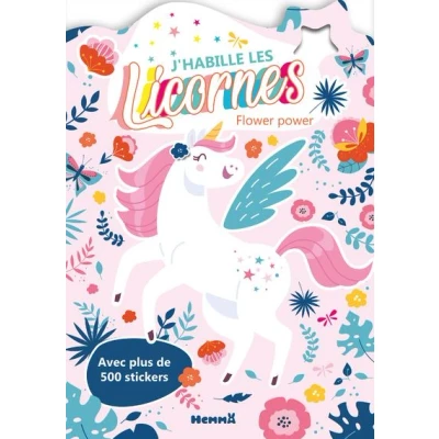 Image de J&#039;habille les Licornes Flower power Avec plus de 500 stickers