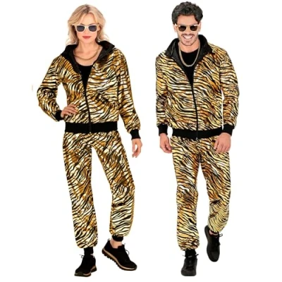 Afbeelding van Widmann Leeuw &amp; Tijger Luipaard Panter Kostuum Born To Wild As A Tiger Trainngspak Goud Small Carnavalskleding Verkleedkleding