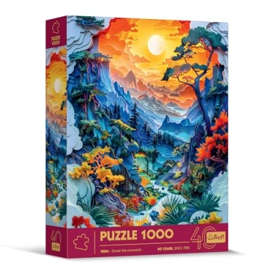 Afbeelding van Trefl puzzel met 3D effect, vallei 1000 stukjes 40e verjaardag Trefl, Paper Art, premium voor volwassenen en kinderen vanaf 14 jaar