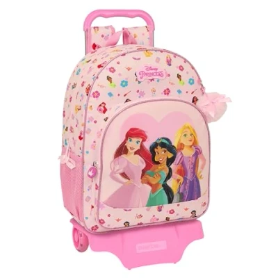 Afbeelding van Schoolrugzak met Wielen Princesses Disney Summer adventures Roze 33 x 42 14 cm