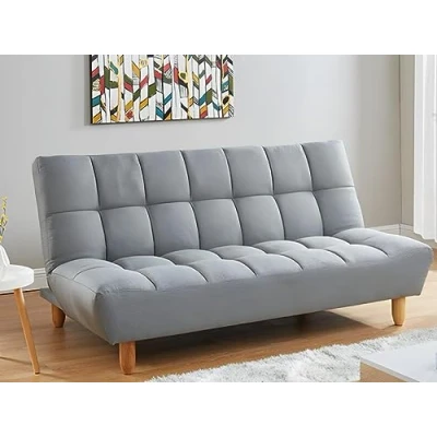 Afbeelding van Driezitsbedbank Klik Klak van stof ESTEBAN grijs L 182 cm x H 87 D 97