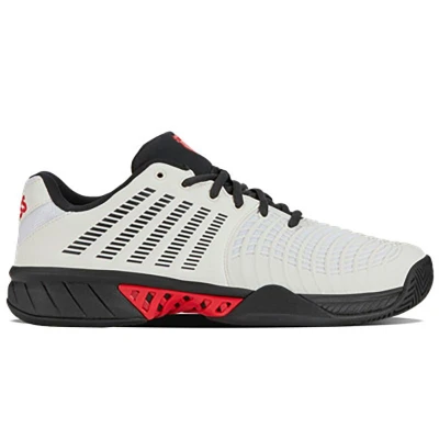 Afbeelding van K SWISS Express Light 3 Tennisschoenen voor alle ondergronden, Heren, Maat: 46, White/strech limo/red Schoenen