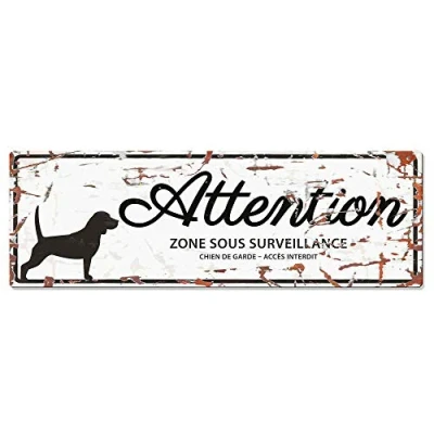 Afbeelding van D&amp;d Home Waakbord Hond Warning Sign Beagle F 40x14cm Wit 1st