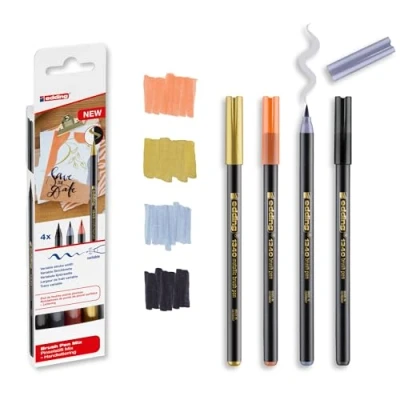 Afbeelding van Brushpen edding 1340 letteringset assorti set à 4 stuks