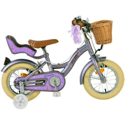Afbeelding van Volare Blossom Kinderfiets Meisjes 12 inch Paars Twee handremmen