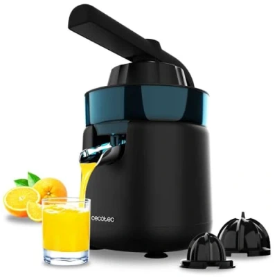 Afbeelding van Cecotec EssentialVita Hyden 120 Steel Elektrische citruspers, sinaasappels en citrusvruchten, W, 2 afneembare kegels in verschillende maten, groot van roestvrij staal klein kunststof, 250