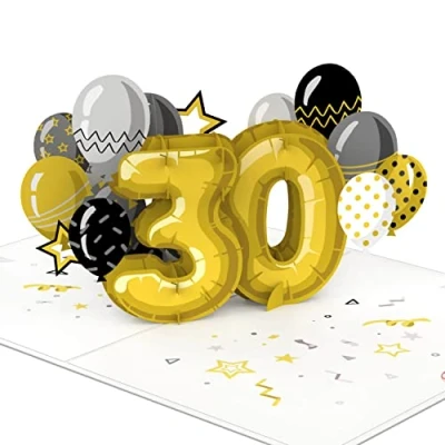 Afbeelding van papercrush® 30e verjaardag pop up kaart handgemaakte 3D verjaardagskaart voor vrouwen en mannen, felicitaties verjaardag, in het bedrijf