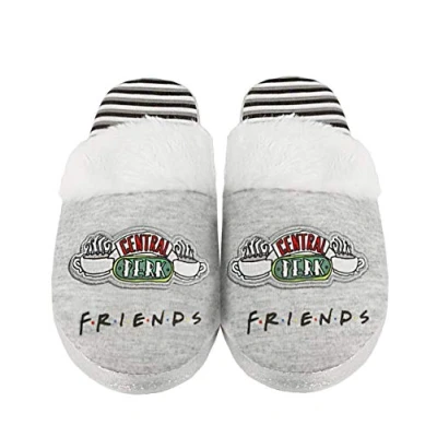 Afbeelding van FRIENDS Vrienden Pantoffels Dames Central Perk Pluizige Schoenen, grijs.